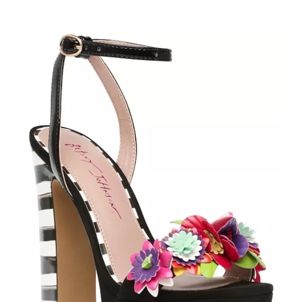 Betsey Johnson Black Floral Women's Sandals